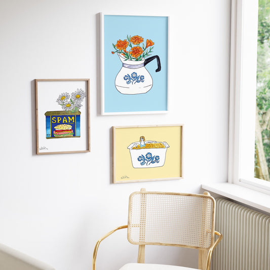 Spam Daisy Illustrated Wall Art Print