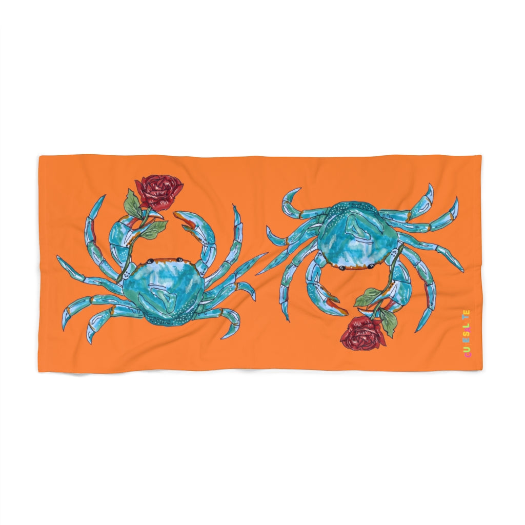 Rose Crab Beach Towel