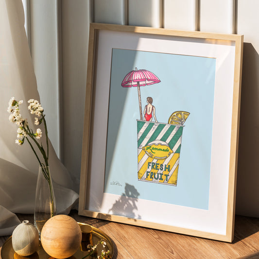 Rhode Island Lemonade Illustrated Wall Art Print