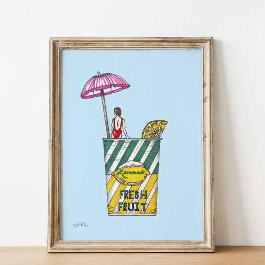 Rhode Island Lemonade Illustrated Wall Art Print