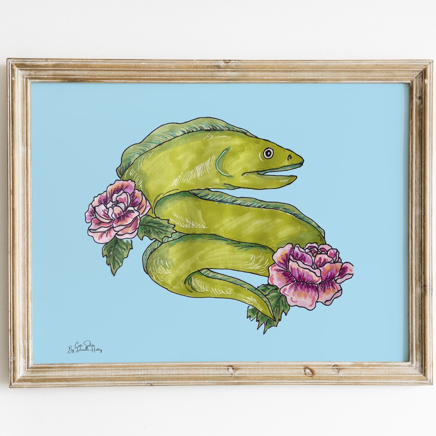 Moray Eel Illustrated Wall Art Print