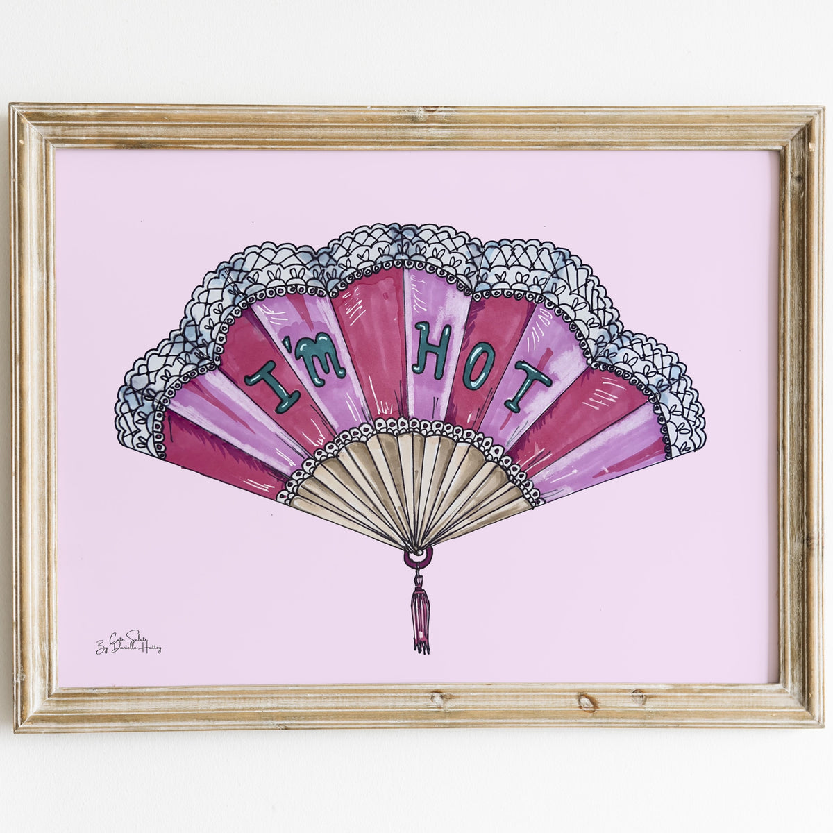 Pretty Fan Illustrated Wall Art Print