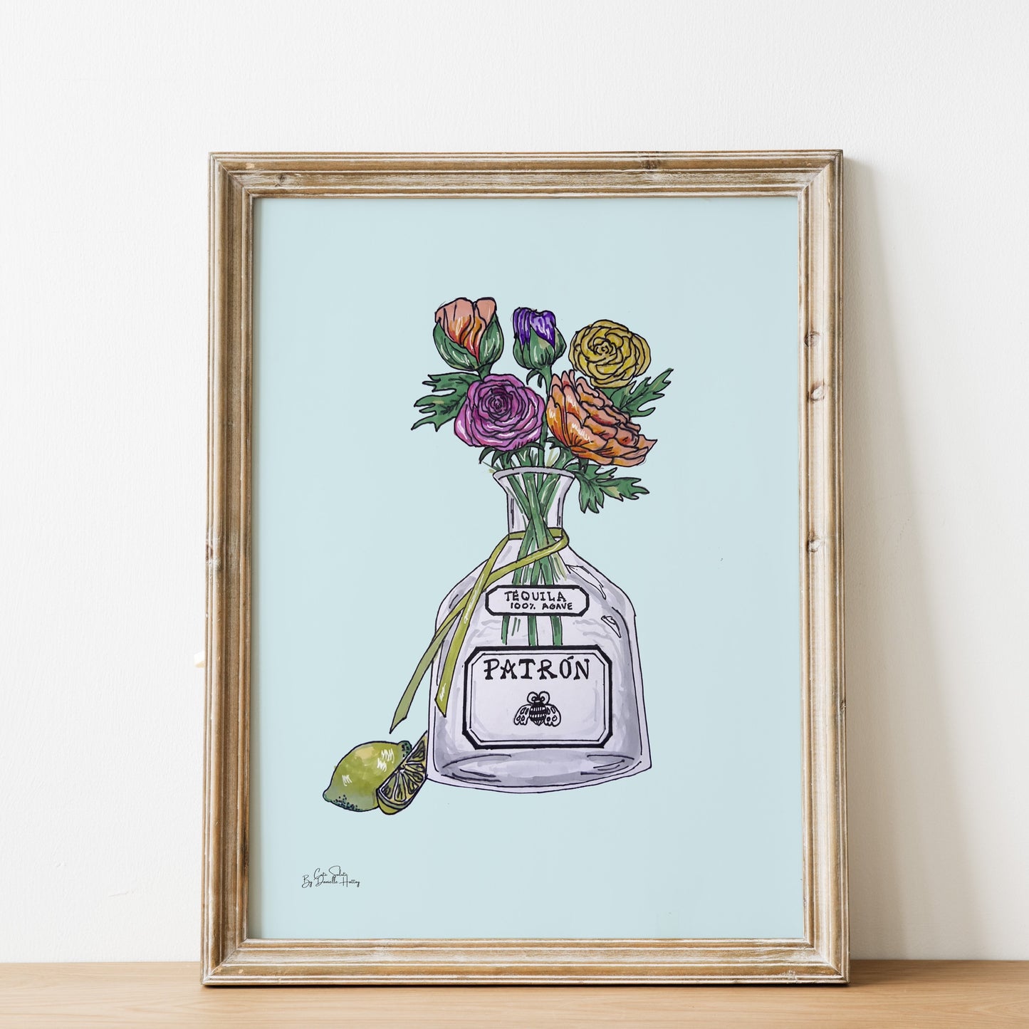 Patron Tequila Illustrated Wall Art Print