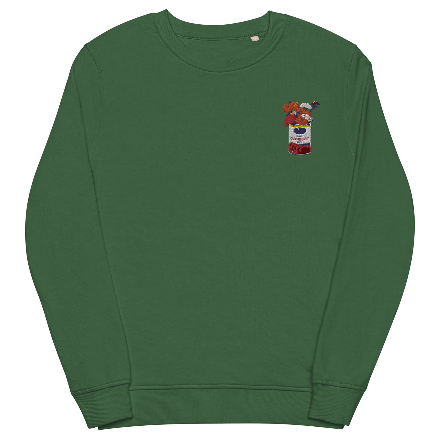 Jellied Cranberry Sauce Unisex Embroidered Organic Sweatshirt