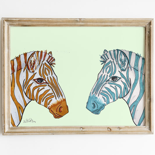 Zebra Illustrated Wall Art Print